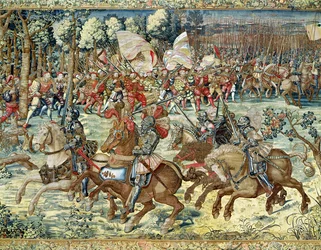 The Battle of Pavia. The Advance of Charles V (detail)